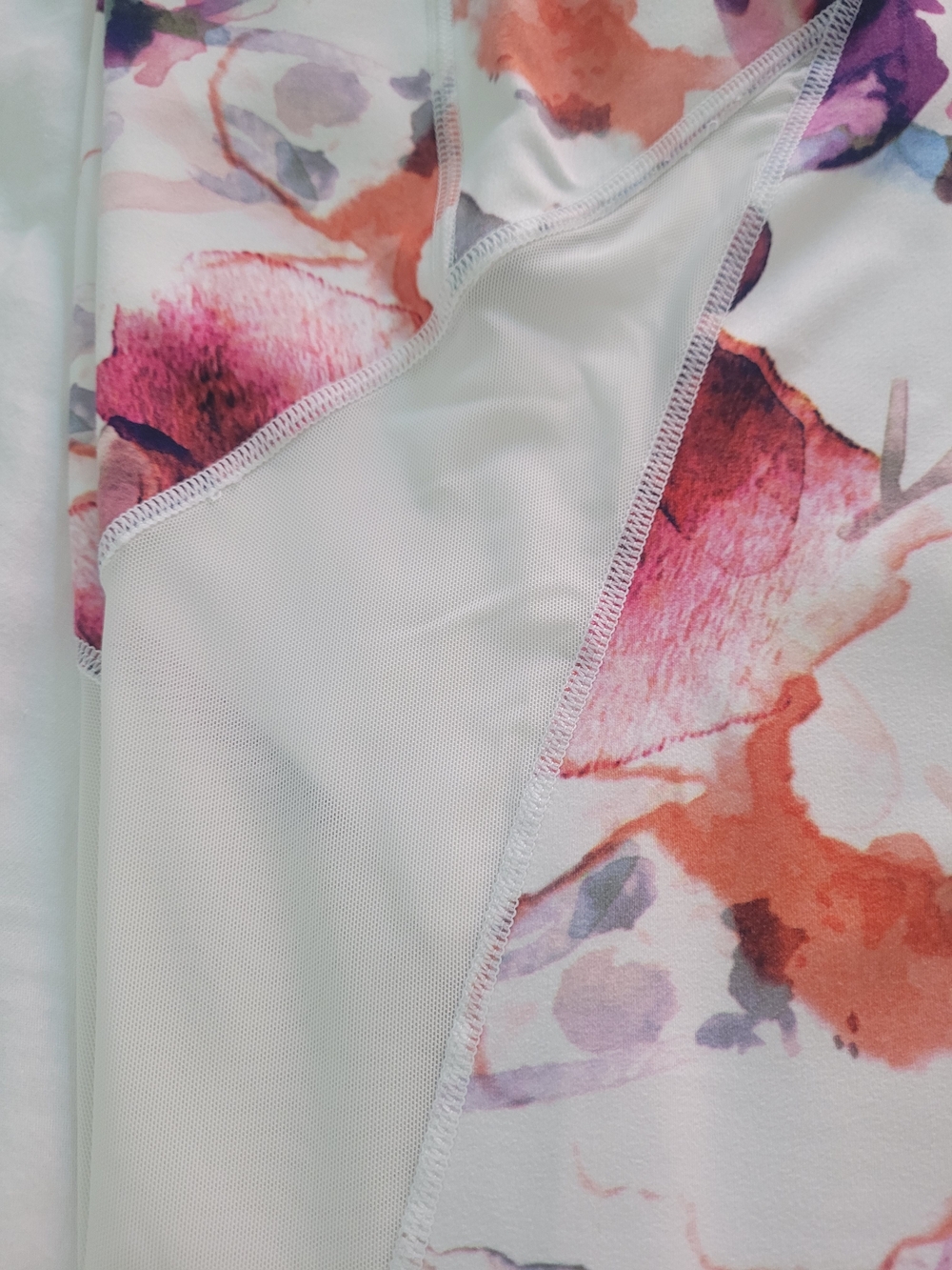 Athleta White and Purple Mudra Leggings Floral 7/8 - Picture 6 of 9